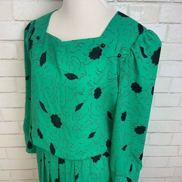 Vintage J.B Too Retro Green Dress (B17) - Picture 3 of 6